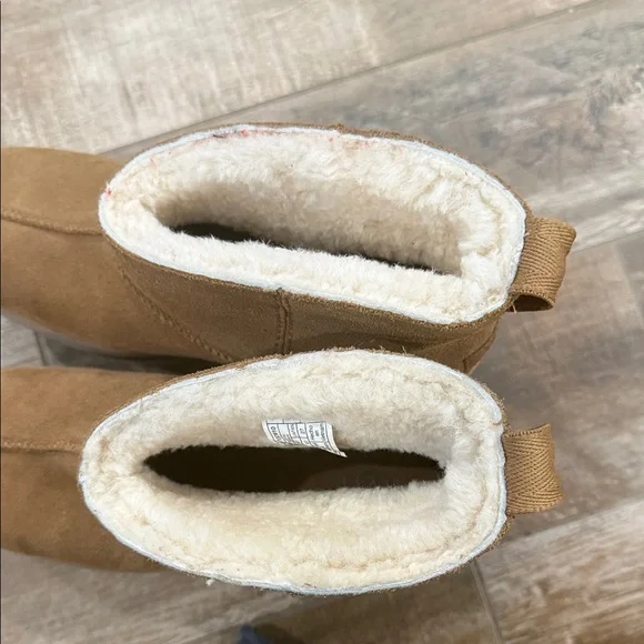 UGG Tan Women's Platform New Heights Suede Mini Boots - Picture 8 of 8